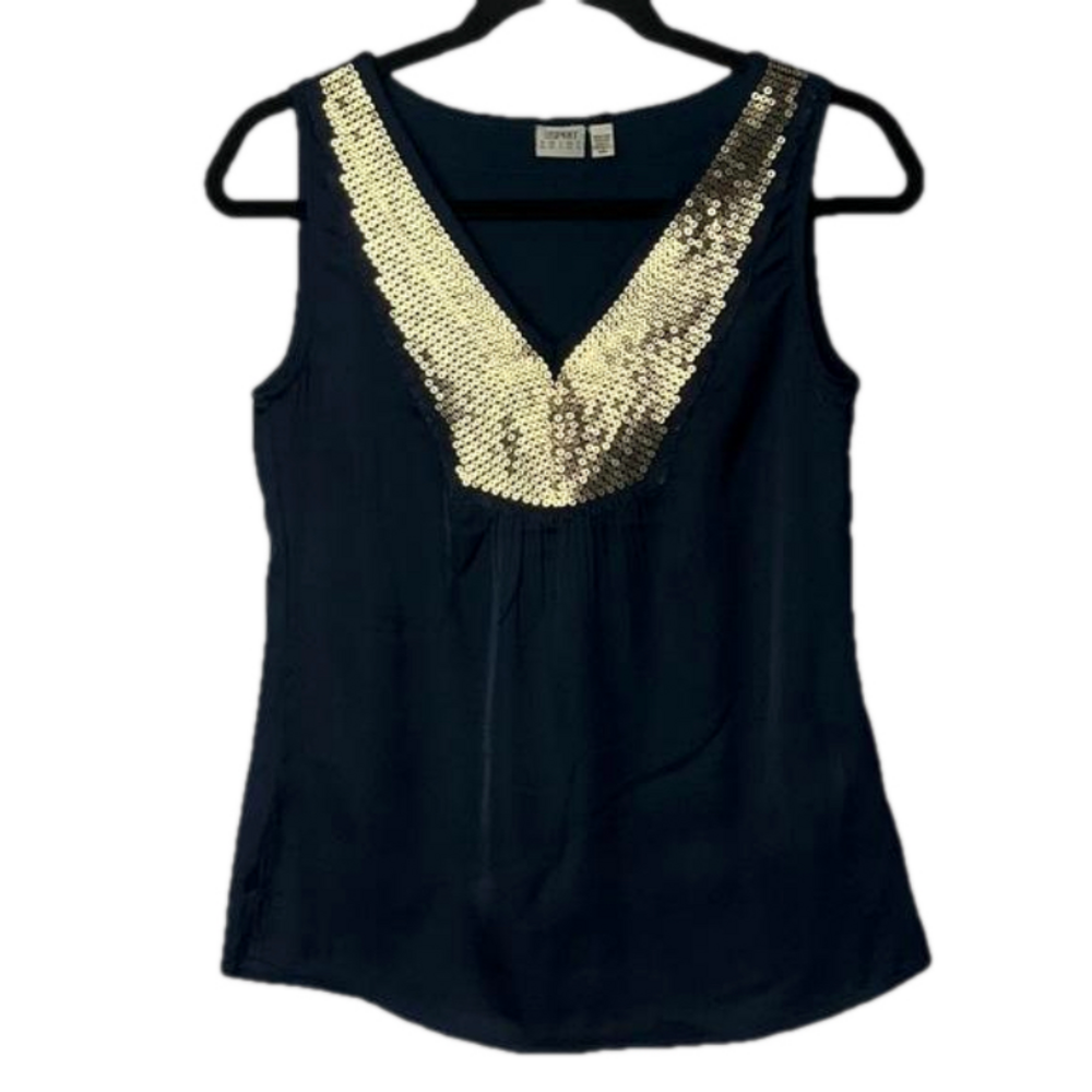 Esprit Navy Sequin Tank Top